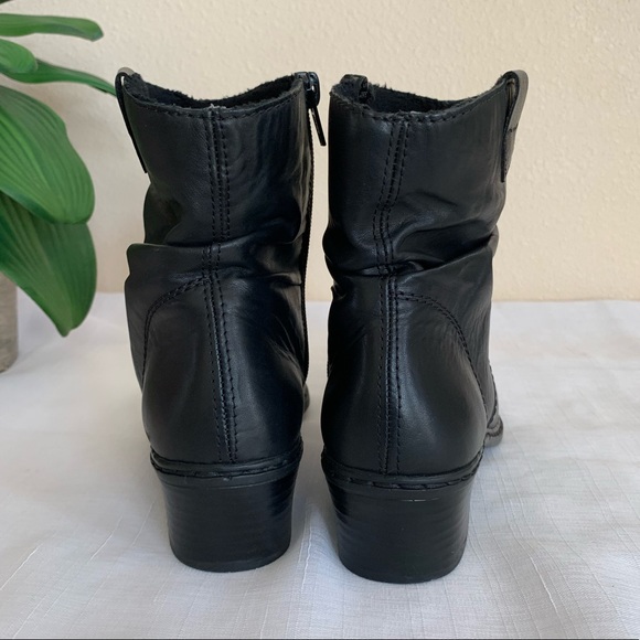 Rieker Kendra Black Leather Boots Woman’s EU37 US6.5 - Picture 5 of 10